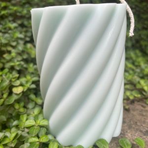 Aqua Pillar Candle