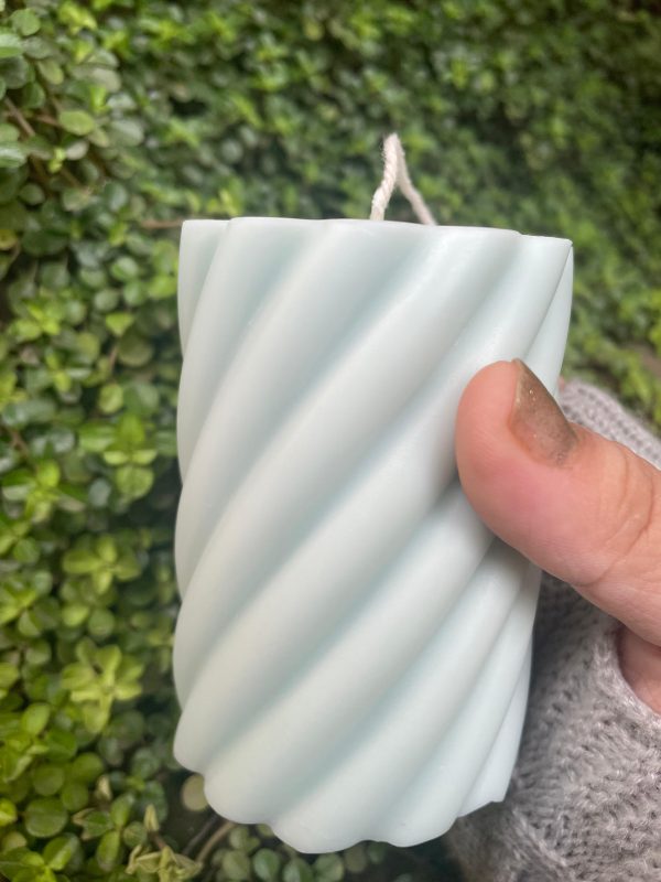 Aqua Pillar Candle - Image 4