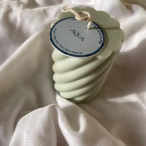Aqua Pillar Candle