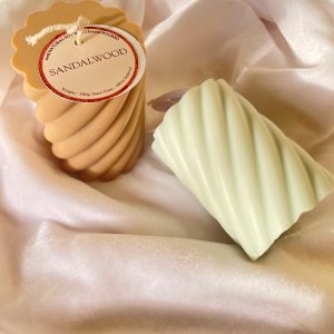 Combo Of Sandalwood & Aqua Pillar Candles